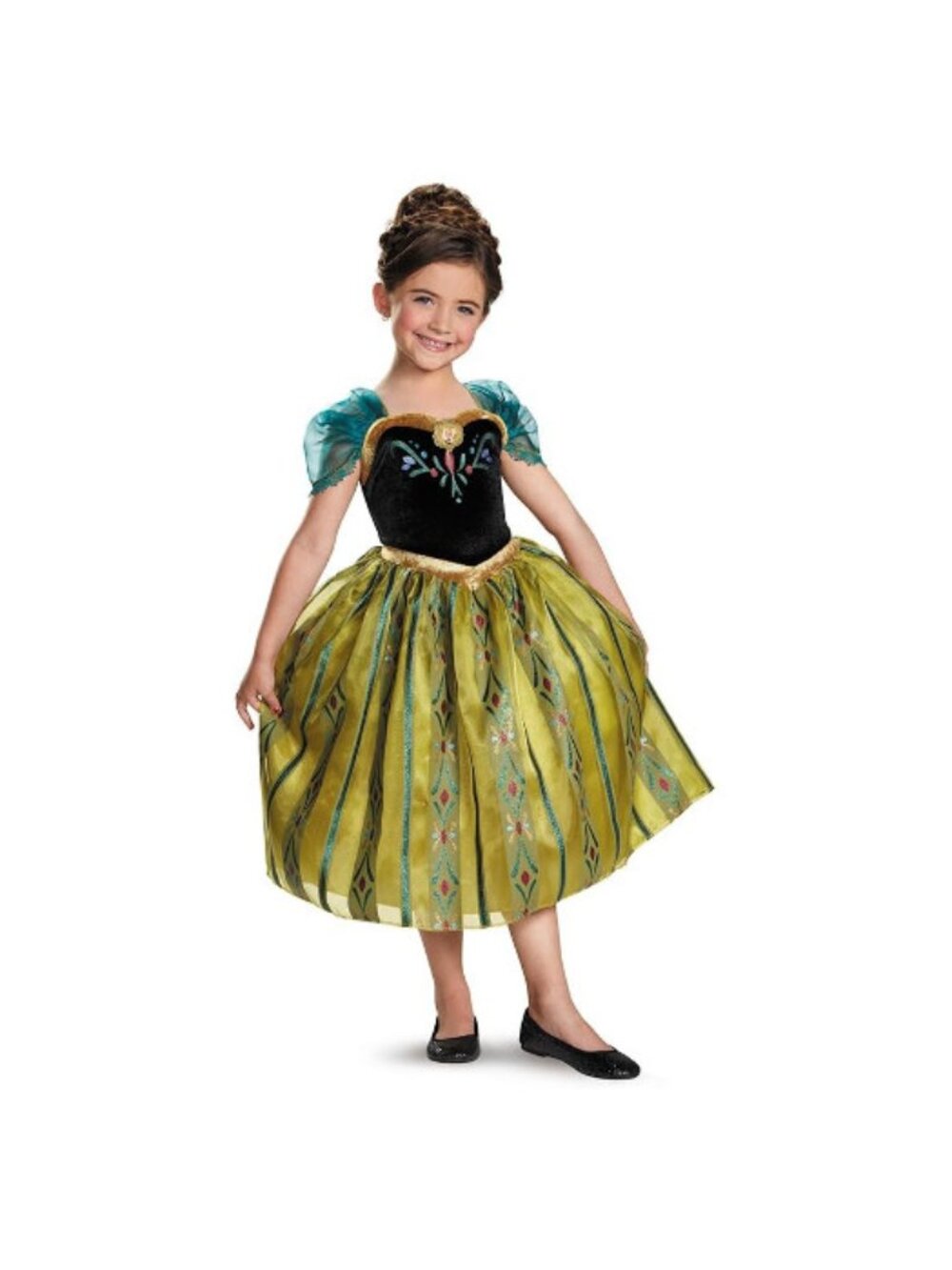 Girls Anna Coronation Gown Deluxe Halloween Costume - Frozen